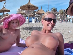 Three's company on Mallorca getaway: one dude, two babes, wild sex tour